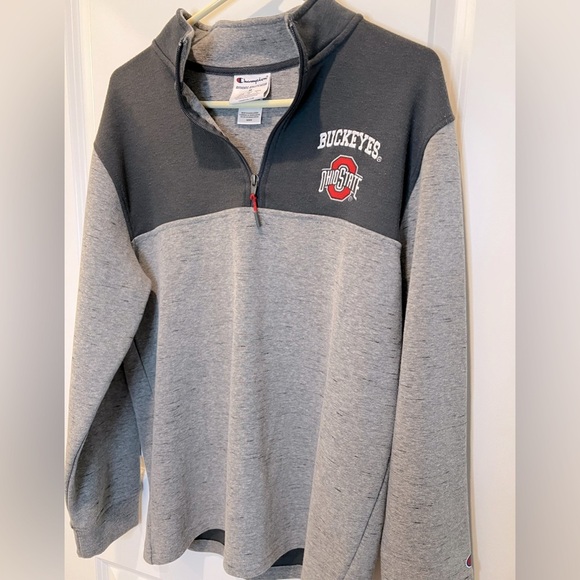 Champion Ohio State Buckeyes 1/4 Zip Pullover Size M | Grey Blue - Picture 4 of 10